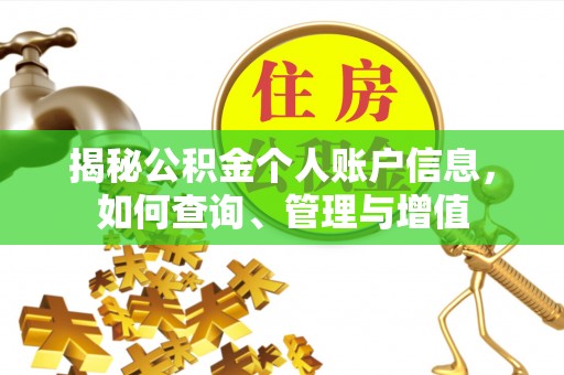 铁岭揭秘公积金个人账户信息，如何查询、管理与增值